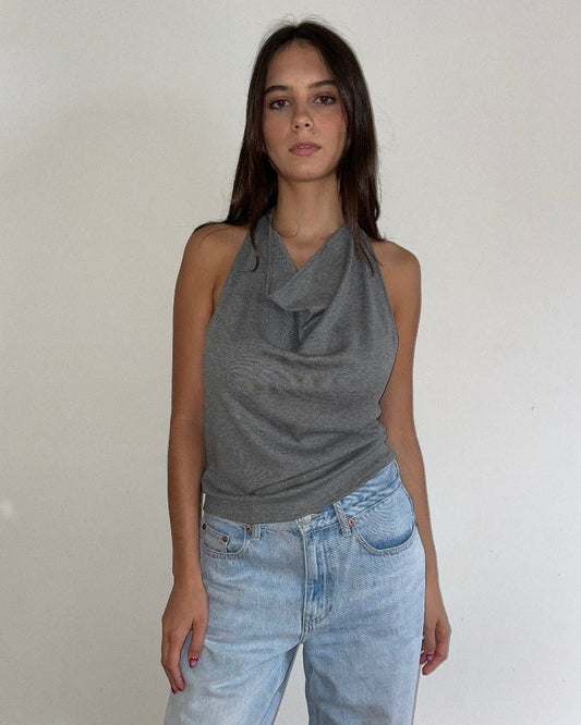 Camille Halter Top - Grey