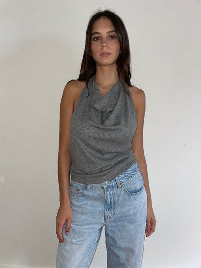 Camille Halter Top - Grey