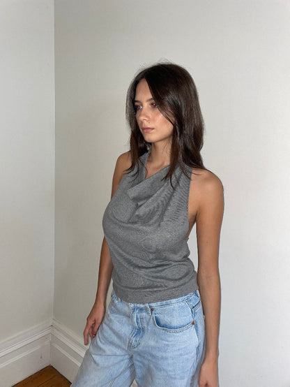 Camille Halter Top - Grey