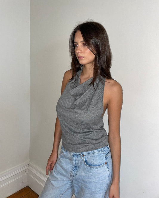 Camille Halter Top - Grey