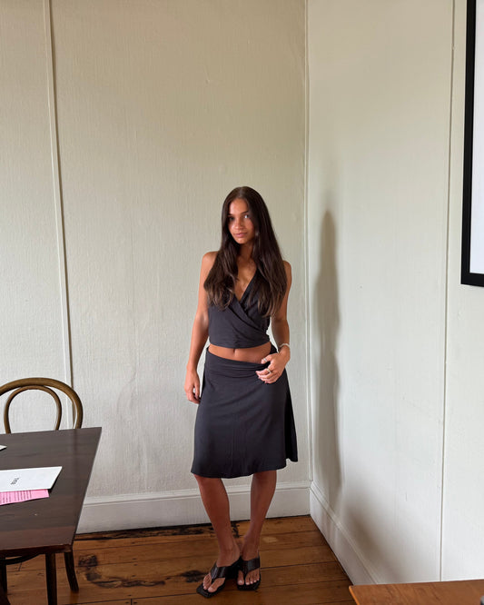 Lou Midi Skirt - Black